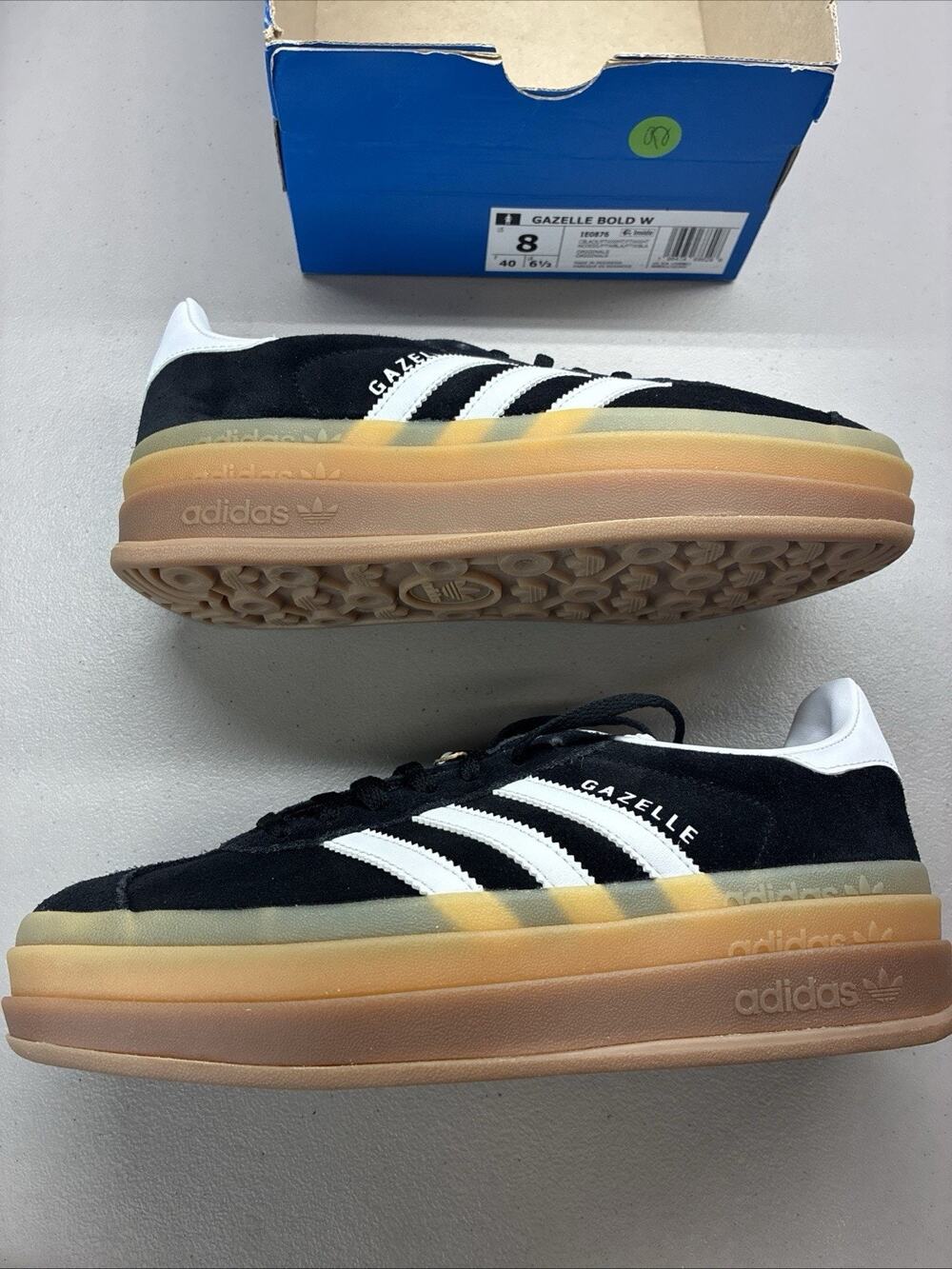 Adidas Originals Bold Gazelle Women’s Black White Gum Sneakers IE0876 Size 8